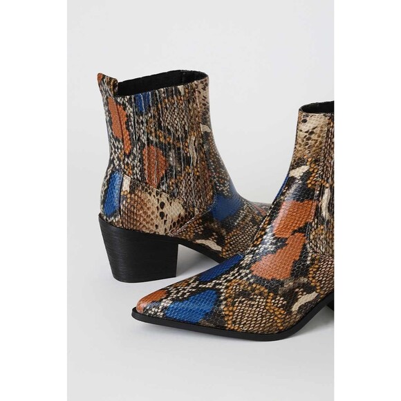 Raid Rocco-1 Multi Crocodile Embossed Pointed-Toe Ankle Boots 7.5 NWOB - Picture 3 of 8